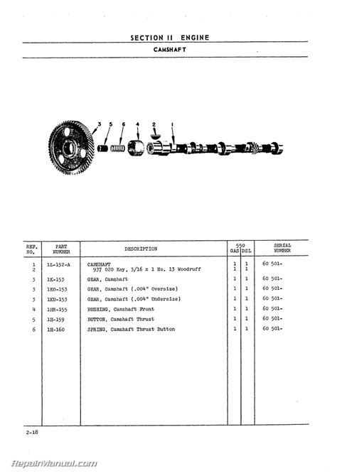 Oliver 550 Tractor Parts Manual