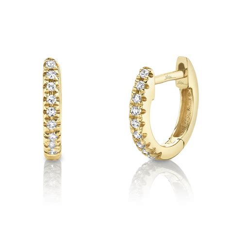 0.04Ct 14k Yellow Gold Diamond Huggie Earring | Diamond huggie earrings, Diamond earrings for ...