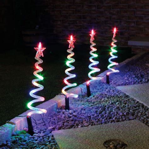 Christmas Xmas Garden Decoration Led Spiral Pathway Finder Tree Stake ...