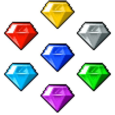 Chaos emeralds pixel by Banjo2015 on DeviantArt