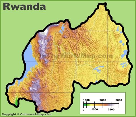 Rwanda physical map