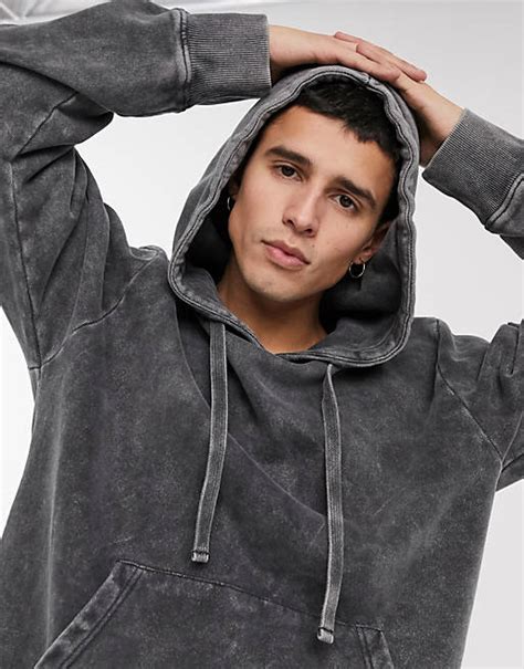 Topman LTD hoodie in washed grey | ASOS