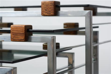 Smoked-glass nesting tables - Kuhne Design - Design classics