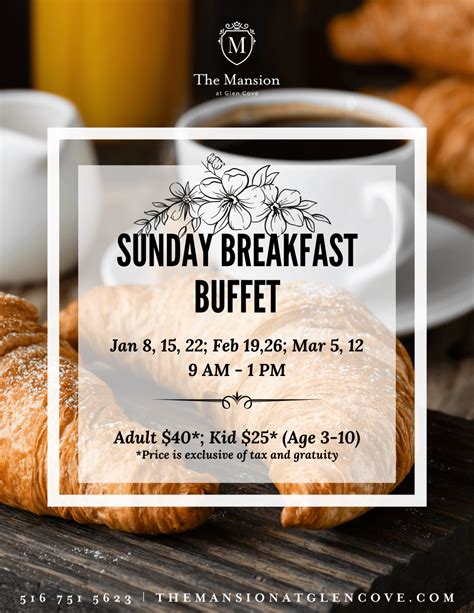 Sunday Breakfast Buffet at The Mansion - The Mansion at Glen Cove