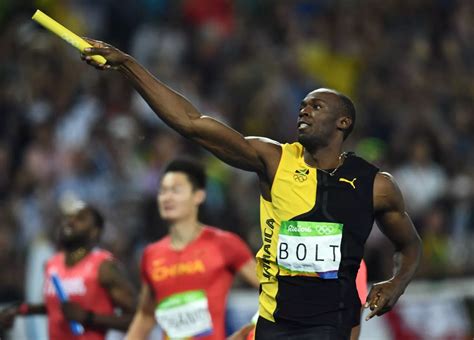 Usain Bolt wins the Men's 4x100m Relay Final during the athletics event ...