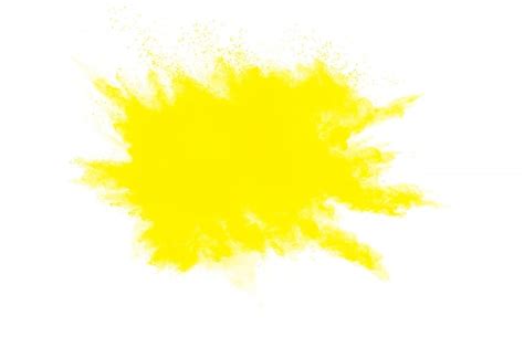 Premium Photo | Abstract yellow powder explosion on white