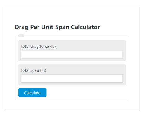 Drag Per Unit Span Calculator - Calculator Academy