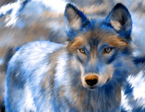 Blue Wolf Painting at PaintingValley.com | Explore collection of Blue ...