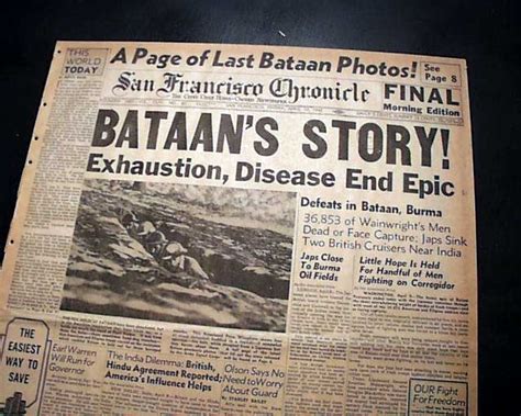 1942 Battle of Bataan ends w/ fall.... - RareNewspapers.com