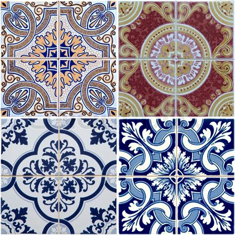 Colorful vintage ceramic tiles wall ... | Stock image | Colourbox