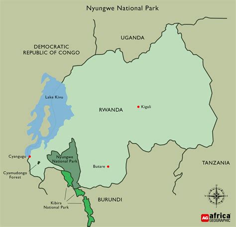 Map of Nyungwe National Park | Nyungwe National Park Tours | Rwanda