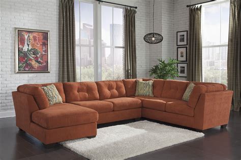 Rust Colored Sectional Sofa | Living room orange, Living room sectional, Orange furniture living ...