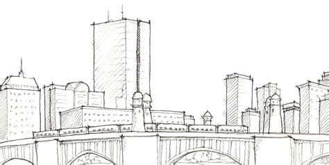 Boston Skyline Line Drawing at PaintingValley.com | Explore collection of Boston Skyline Line ...