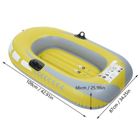 Peahefy Inflatable One Person Boat,Inflatable Boat,Yellow PVC Inflatable One Person Rowing Air ...