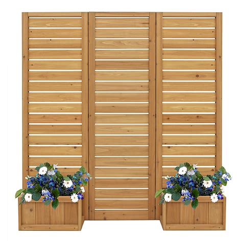 Yardistry 5 ft. x 5 ft. Outdoor Wood Privacy Screen with planters | The Home Depot Canada