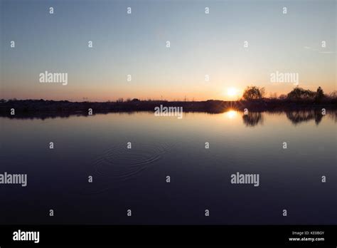 Sunset lake and beautiful scenery landscape concept Stock Photo - Alamy