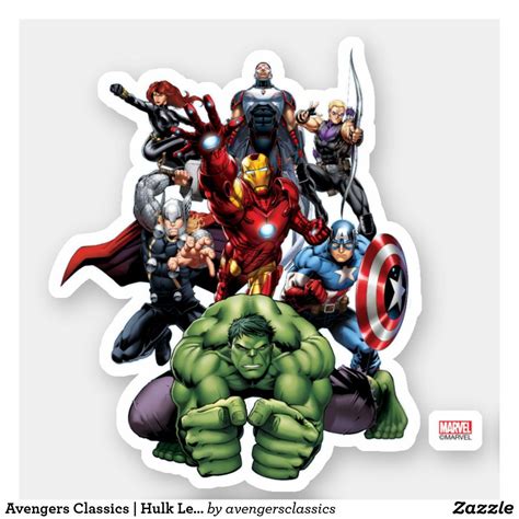 Avengers Classics | Hulk Leading Avengers Sticker | Zazzle.com in 2021 | Disney sticker, Design ...