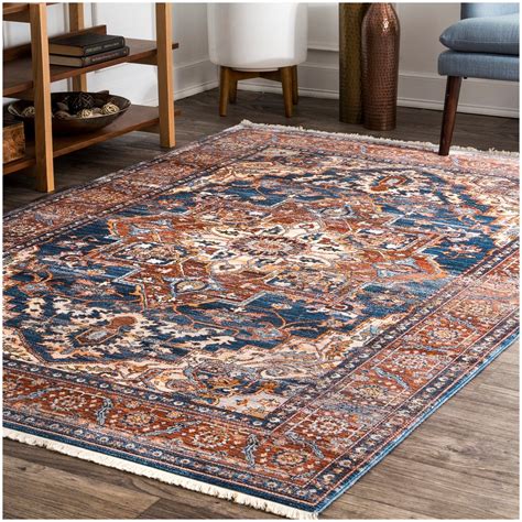 Feldt Performance Red/Blue Rug | Rugs on carpet, Rugs in living room, Blue area rugs