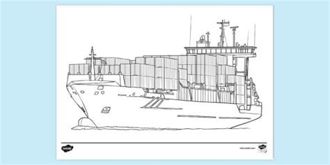 FREE! - Container Ship Colouring | Colouring Sheets