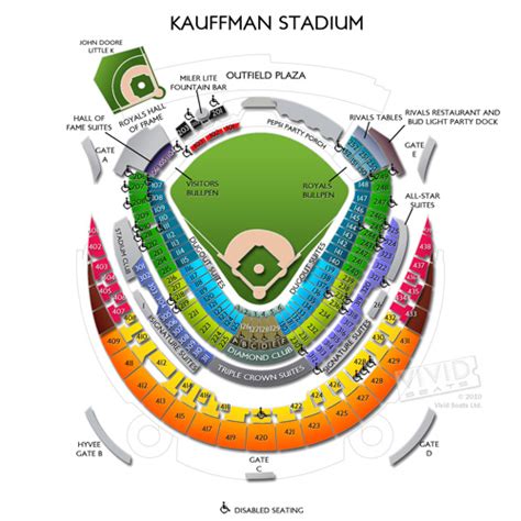 Kauffman Stadium Maps - Seating Charts and Tickets to Kauffman Stadium