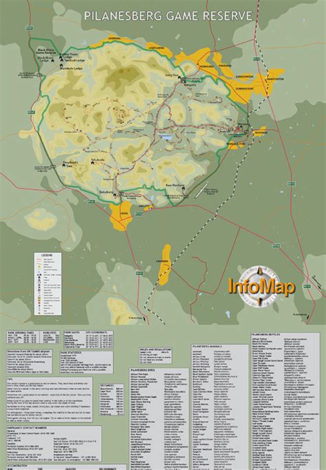 Pilanesberg Map | Digital PDF with GPS Coordinates