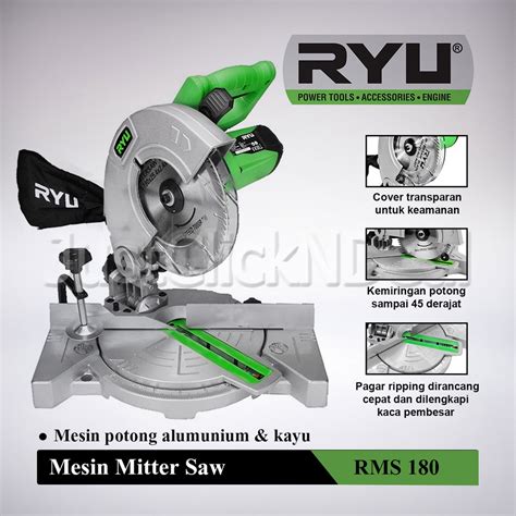 Jual Ryu Mesin Miter Saw 900 Watt 7 Inch Gergaji Potong Alumunium Kayu ...