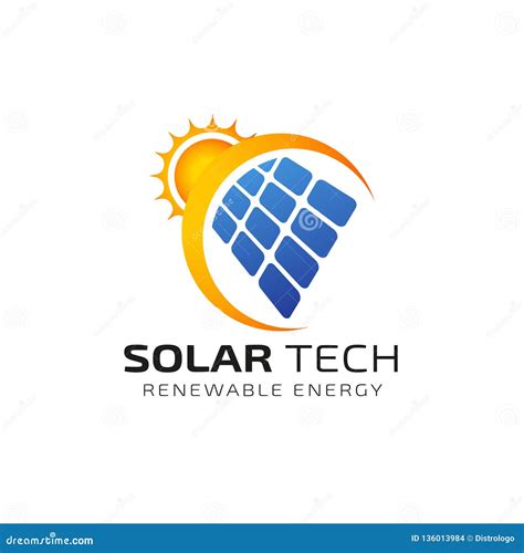 Sun Solar Energy Logo Design Template. Solar Tech Logo Design Stock Vector - Illustration of ...