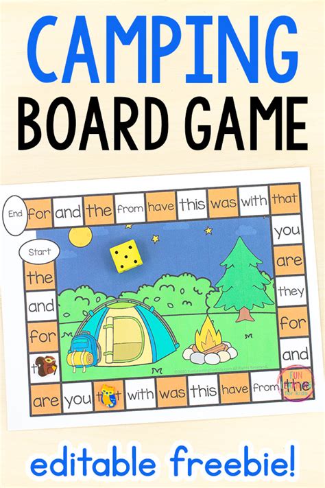 Editable Camping Theme Board Game Free Printable | Camping theme classroom, Camping theme ...