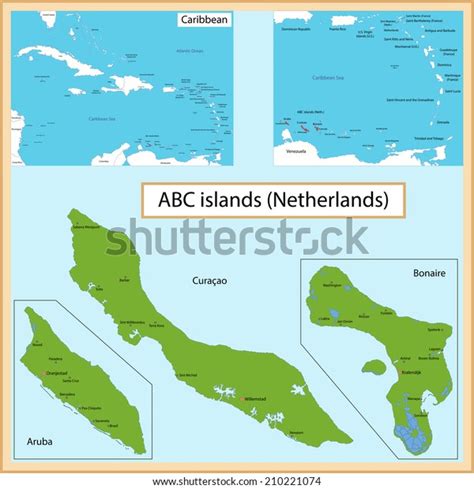 Map Aruba Bonaire Curacao Islands Drawn Stock Vector (Royalty Free ...