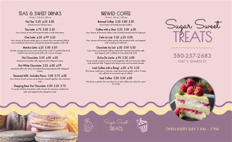 Sweet Treats Bakery Takeout Menu Template by MustHaveMenus