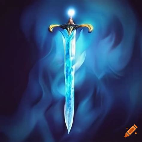 Dagger with blue flames