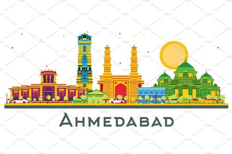 Ahmedabad City Skyline