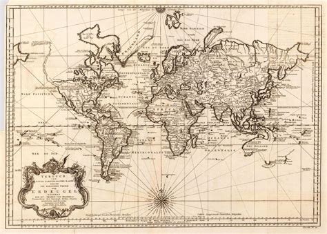 World map (1748) | Vintage world map poster, World map poster, Antique ...