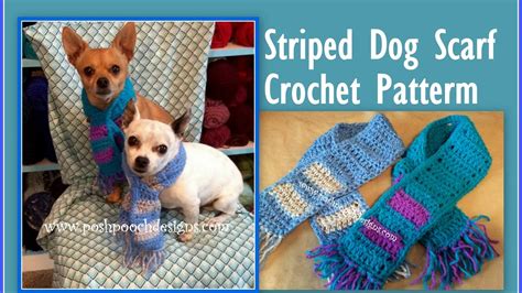 Striped Dog Scarf Crochet Pattern - YouTube