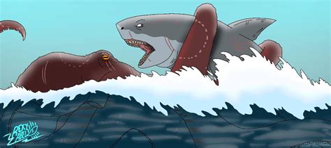 Megalodon Haiqi VS El Kraken by ReydeLaFuria on DeviantArt