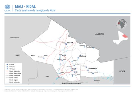 Mali - Kidal : Carte sanitaire de la région de Kidal (22 décembre 2022 ...