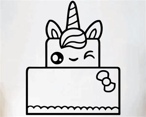 Unicorn Cake Drawing High-Quality - Drawing Skill