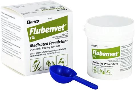 Elanco Flubenvet 1% In Feed Wormer Pre Mixture For Chickens Poultry 60g ...