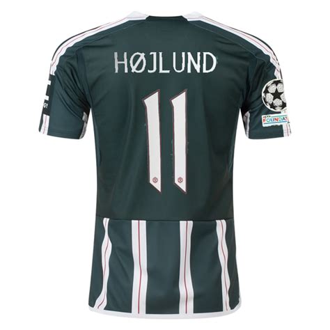 adidas Manchester United Rasmus Hojlund Away Jersey w/ Champions Leagu ...