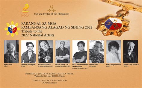 CCP to honour the 2022 Filipino National Artists this June – Nora