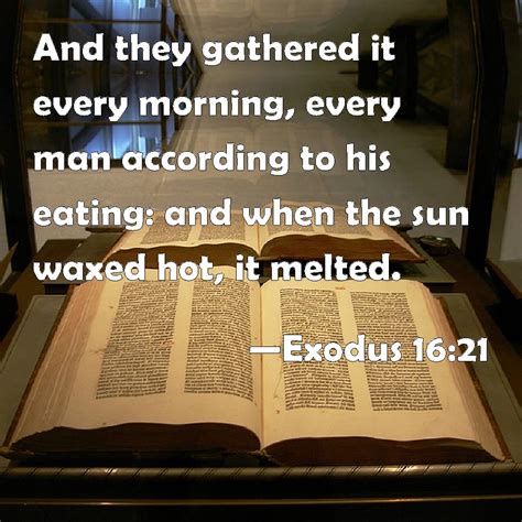 Exodus 16:21 And they gathered it every morning, every man according to ...