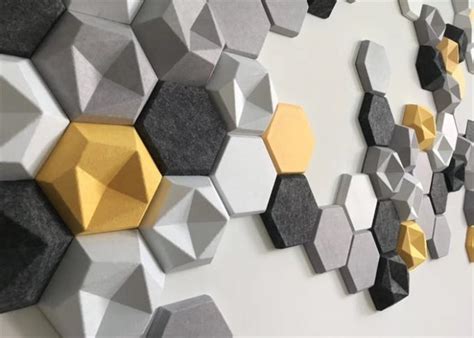 Decorative Sound Dampening Hexagonal Acoustic Panels 3d Music Studio 600mm * 600mm