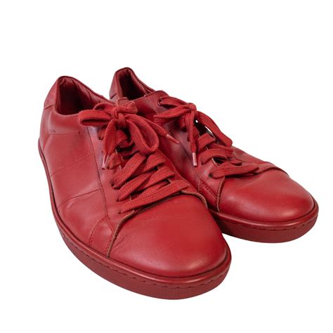 Saint Laurent Red Leather Sneakers