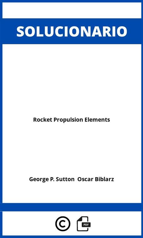 Solucionario Rocket Propulsion Elements