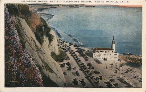 Lighthouse, Pacific Palisades Beach Santa Monica, CA Postcard