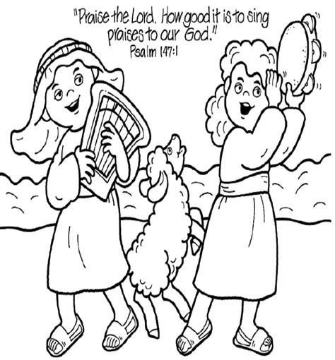 Praise the Lord, coloring page for Psalm 147:1 Bible Story Crafts, Bible School Crafts ...