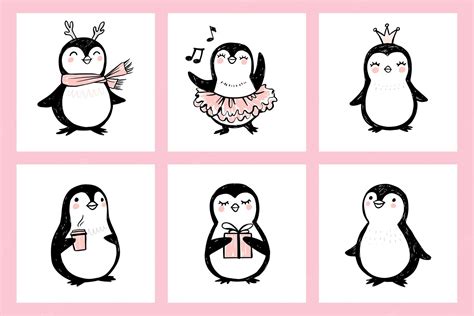 Premium Vector | Cute doodle penguin illustrations animals isolated on ...