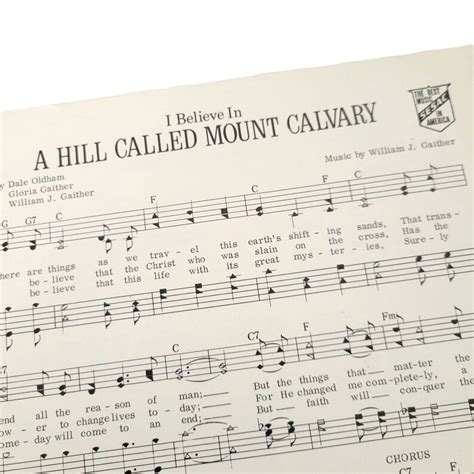 Bill Gaither A Hill Called Mount Calvary Sheet Music Gospel - Etsy Ireland