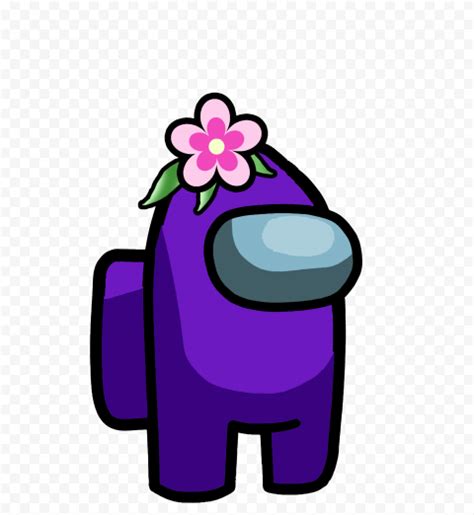 HD Purple Among Us Crewmate Character With Flower On Head PNG | Citypng ...