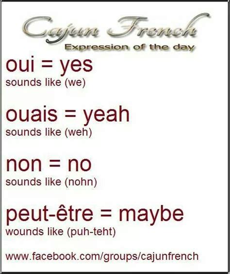 Cajun french, Learn french, How to speak french